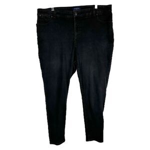 Talbots Plus Size 16W Jeans Black High Rise Skinny Simply Flattering Pocket 1171